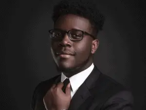 Young black man in suit