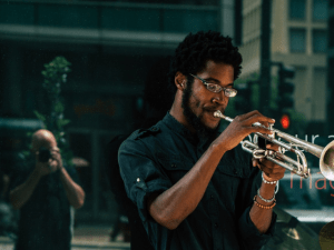 Man playing a trumpet