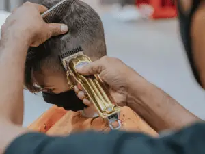 Man getting a hair cut