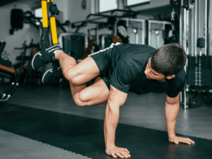 man training in a fitness gym