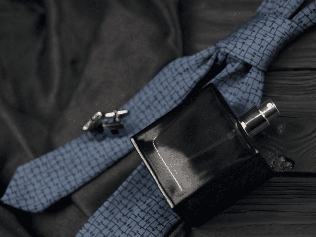 men cologne and tie