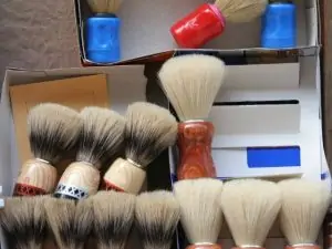 set of shaving brushes