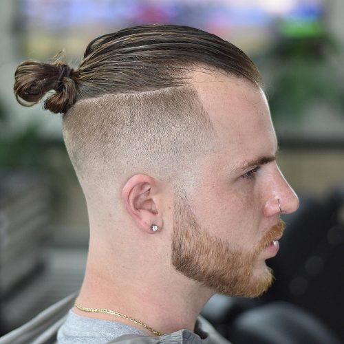 High Fade With Man Bun