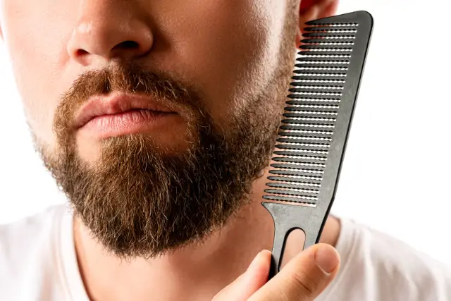 combing to soften beard