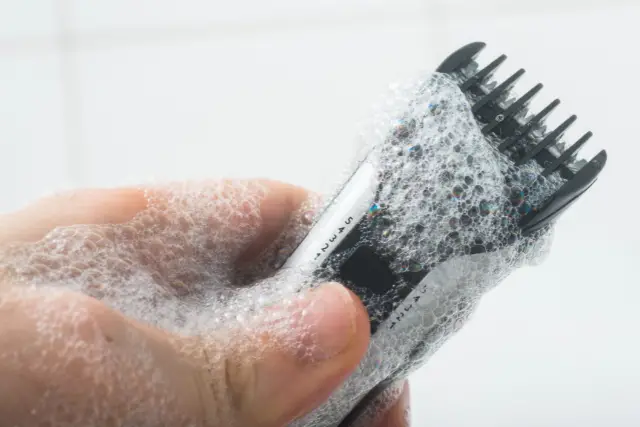 electric razor with shaving cream - featured image